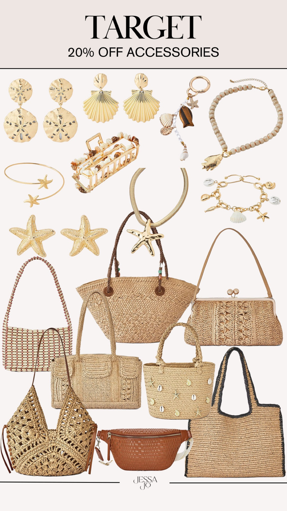 Target deals. Target fashion. Target accessories. 20% off target summer accessories. Target woven tote. Target straw bag. Target shell embellished straw bag. Target shell earrings  

#LTKSeasonal #LTKSaleAlert #LTKootd