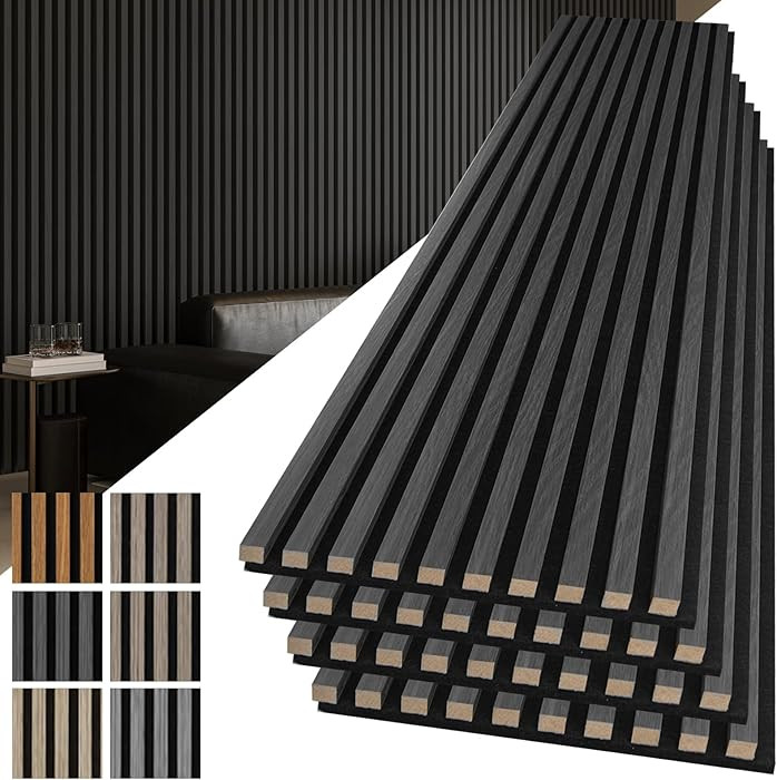 Art3d 4-Pack 108" x 12" Acoustic Wood Panels for Wall, Soundproof Wood Slat Panel for Wall and Ce... | Amazon (US)
