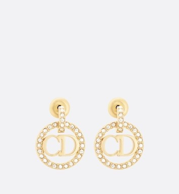 Boucles d'oreilles Clair D Lune Métal finition dorée et cristaux argentés | DIOR | Dior Couture
