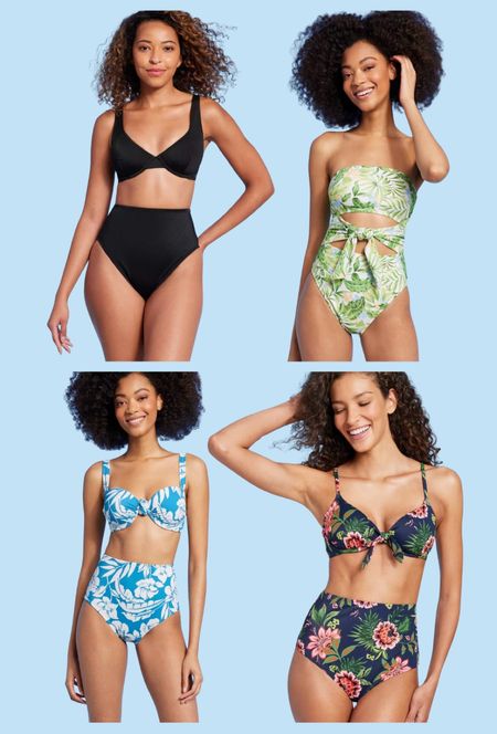Target Swim / swimsuits / I bought a large in all bottoms and 36c on top for the left 2 suits / 36d on top for bottom right swimsuit / all true to size

#LTKmidsize #LTKswim #LTKtravel