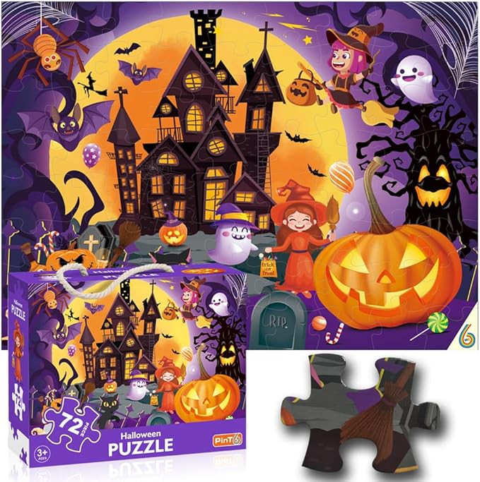 Halloween Jigsaw Puzzle for Kids Ages 3-5 4-8 Year Old and Up，Jumbo 72 Piece Puzzle Fancy Toddl... | Amazon (US)