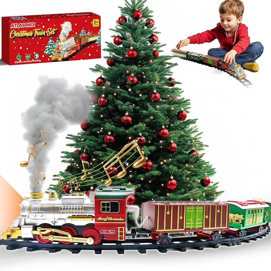 Christmas Train Sets for Around The Tree with Lights, and Sounds - Christmas Toy Holiday Train Ar... | Amazon (US)