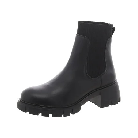 Steve Madden Womens Hutch Leather Lugged Sole Chelsea Boots | Walmart (US)