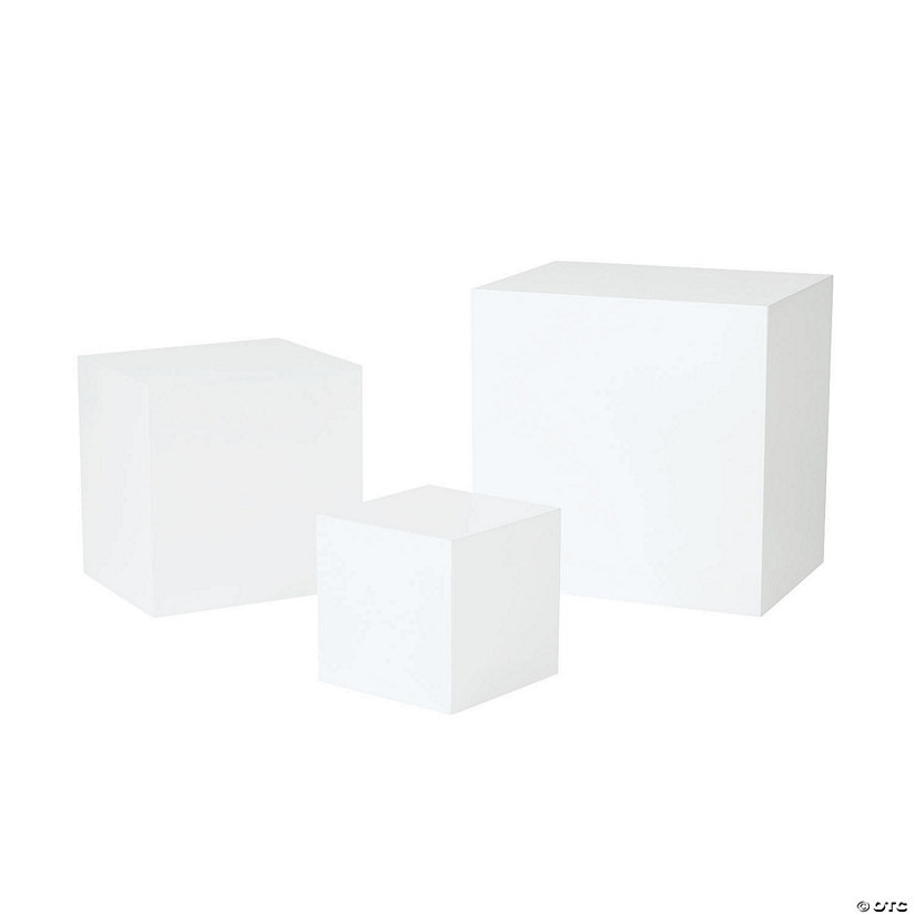 4" - 8" White Square Buffet Risers Tabletop Decoration Set - 3 Pc. | Oriental Trading Company
