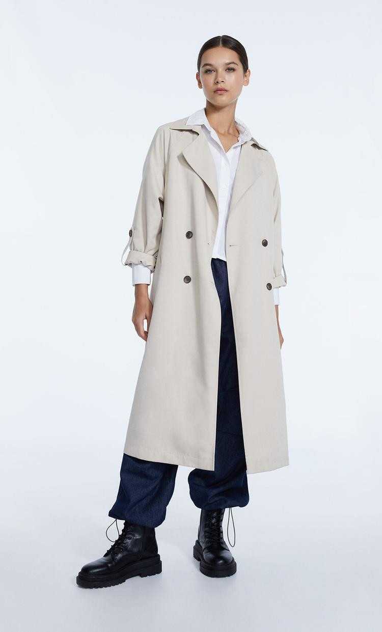 Langer fließender Trenchcoat - Mode für Damen | Stradivarius Deutschland | Stradivarius DE