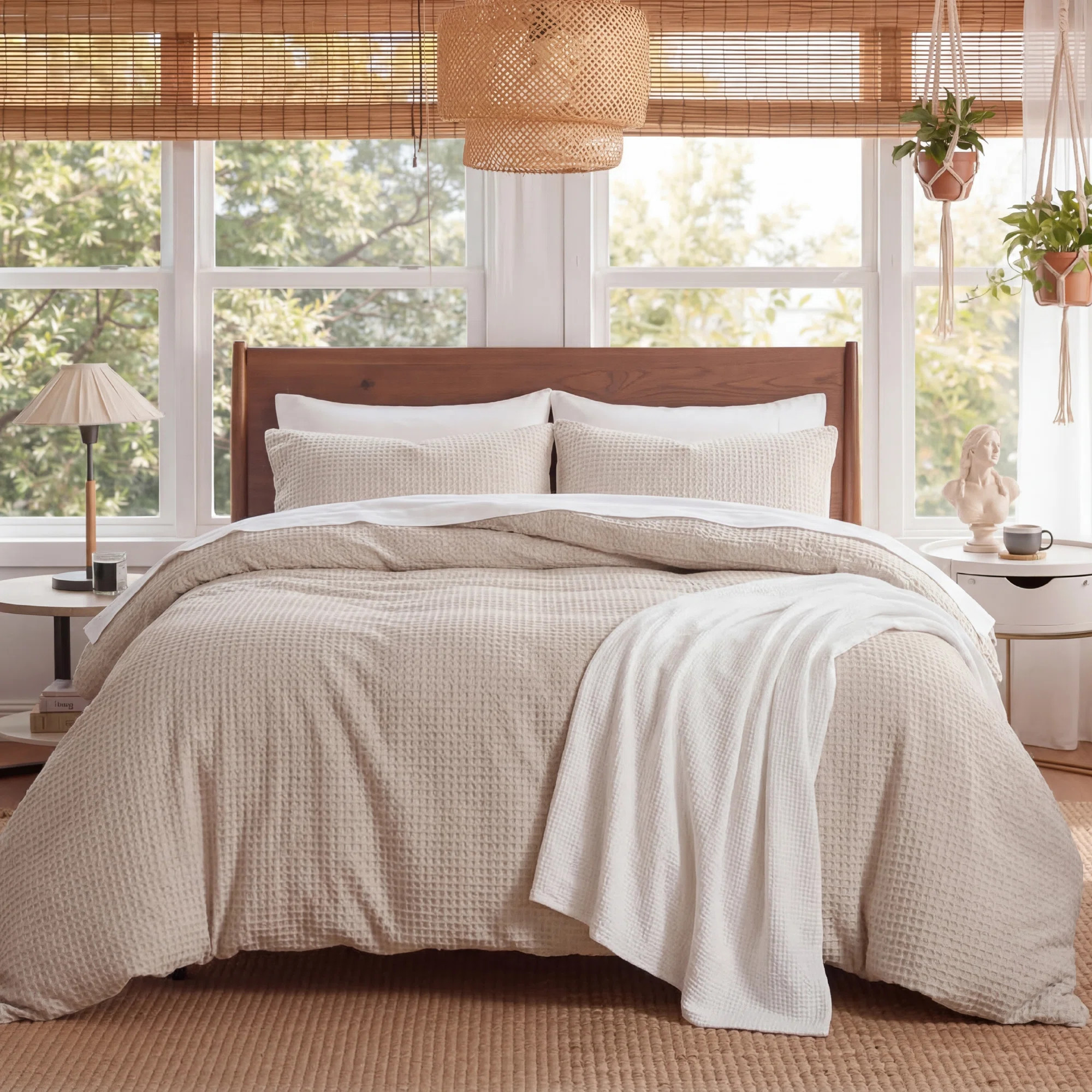 Bedsure Luxury Soft 100% Cotton Waffle Weave Plaid Duvet Cover & Reviews | Wayfair | Wayfair North America