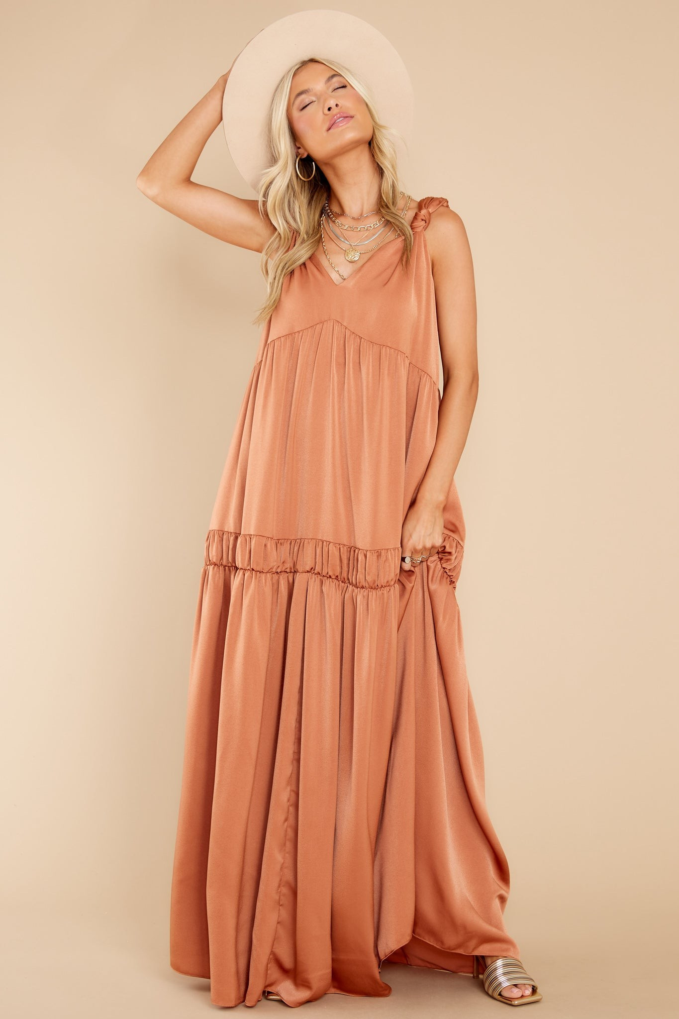 The Way She Moves Cinnamon Maxi Dress | Red Dress 