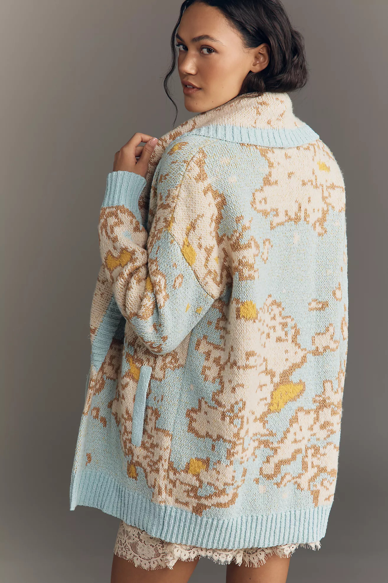 Pilcro Oversized Open-Front Longline Cardigan Sweater | Anthropologie (US)