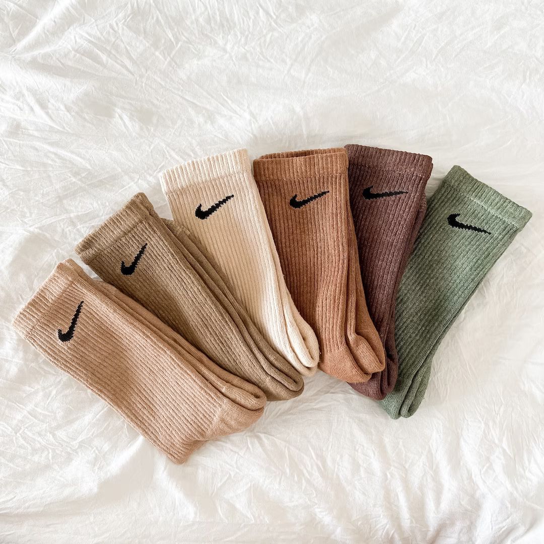 Nike Neutral Adult Socks Custom Hand Dyed Everyday Socks - Etsy | Etsy (US)