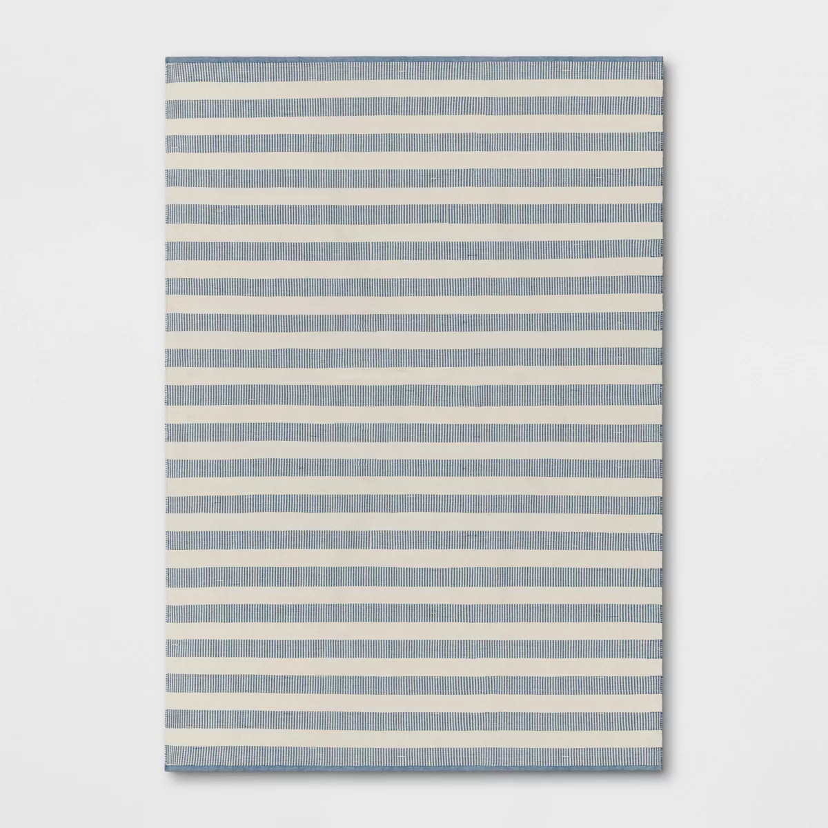 Rectangular Hand Made Woven Outdoor Rug Striped Ivory/Blue - Threshold™ designed with Studio Mc... | Target
