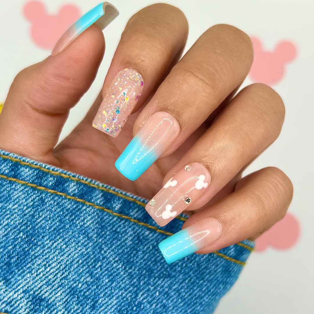 Disney Vacation Press on Nails Ombre Nails Glue on Nails Fake Nails Mickey Mouse Gifts for Her Sh... | Etsy (US)