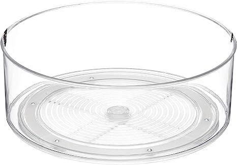 Home Intuition Round Plastic Lazy Susan Turntable Food Storage Container for Kitchen | Amazon (US)