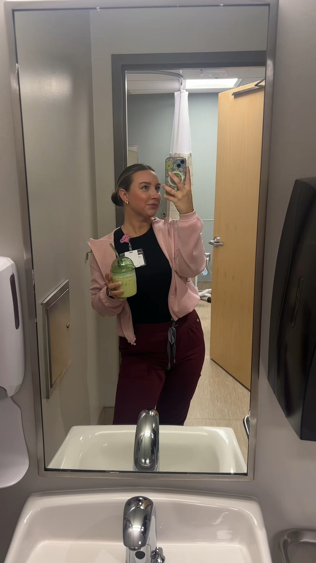 Scrub outfit of the day and I finally used my cutie new little matcha cup I got from Anthropologie! This would be good for iced coffee too! Very cute! 

#LTKActive #LTKFindsUnder50 #LTKStyleTip