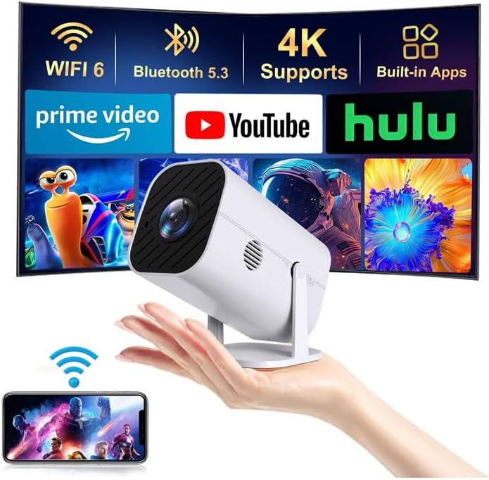 Mini Projector with Wifi and Bluetooth, Built-in Apps,Movie Projector | Amazon (US)