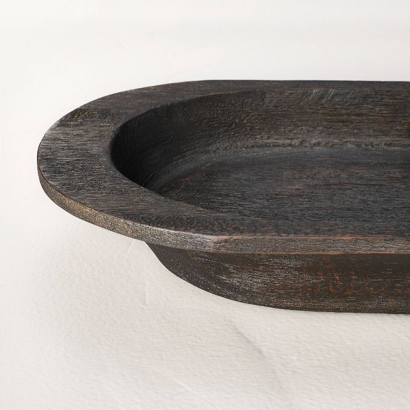 Oblong Distressed Wood Decor Bowl Black - Hearth & Hand™ with Magnolia | Target