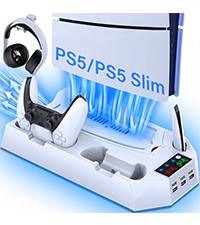 PS5/PS5 Slim/PS5 Pro Stand and Cooling Station with Dual Controller Charging Station for PlayStat... | Amazon (US)