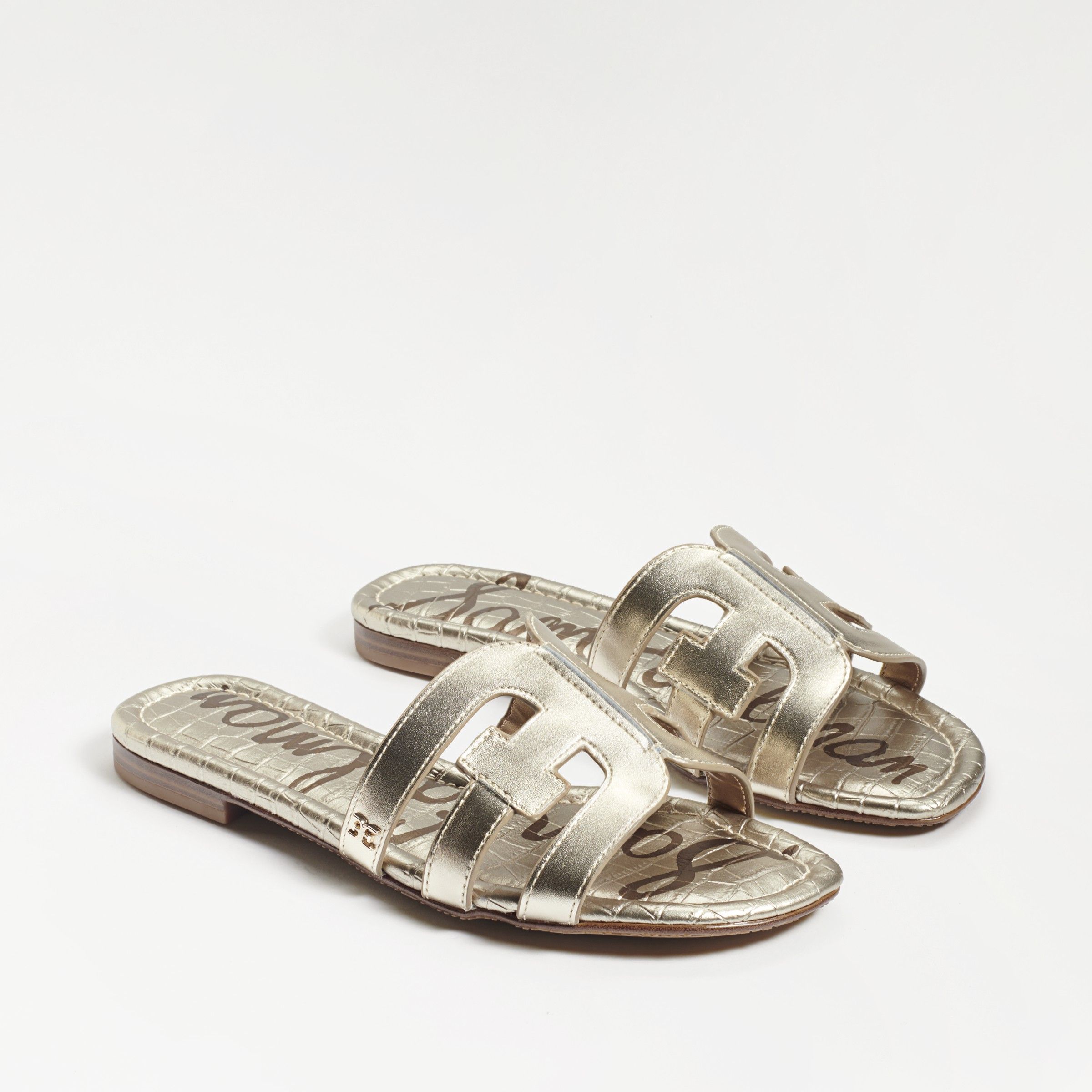 Sam Edelman Bay Slide Sandal Light Gold Leather | Sam Edelman