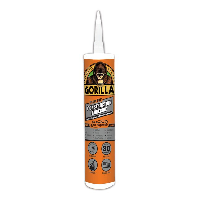 Gorilla Heavy Duty White Polymer-based Interior/Exterior Construction Adhesive (9-fl oz) | Lowe's