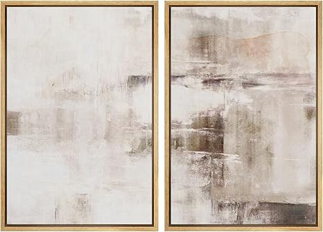 MUDECOR Framed Canvas Print Wall Art Set Abstract Lake and Mountain Serene Landscape Illustration... | Amazon (US)