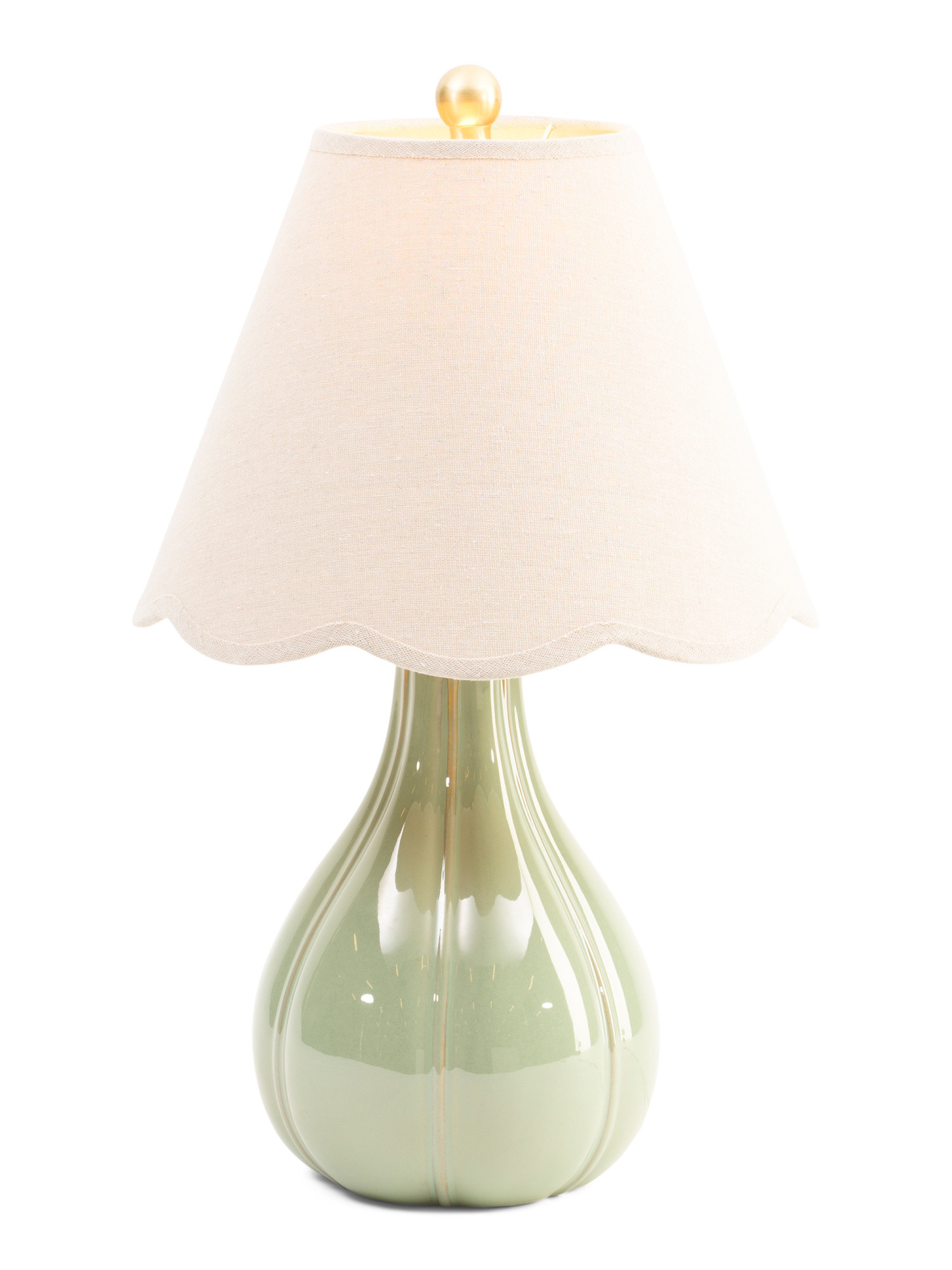 22in Ceramic Table Lamp With Scalloped Shade | Bedroom | Marshalls | Marshalls