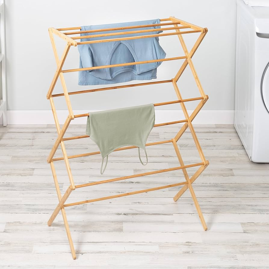 Honey-Can-Do Collapsible Bamboo Drying Rack – Sturdy & Foldable Laundry Drying Rack, Space-Savi... | Amazon (US)