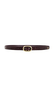 ANINE BING Mini Mara Belt in Burgundy Small Embossed from Revolve.com | Revolve Clothing (Global)