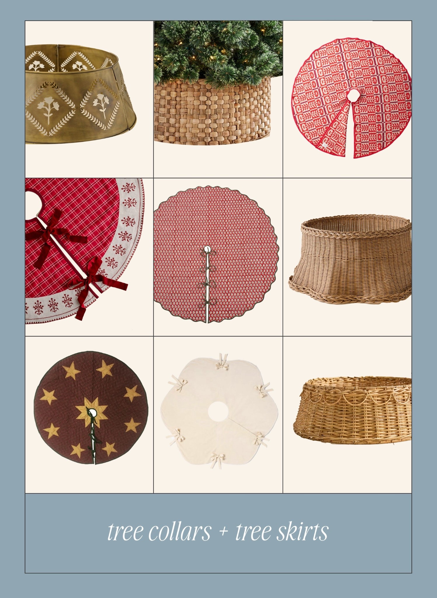 beautiful tree collars and tree skirts! 

#LTKHoliday #LTKFindsUnder100 #LTKSeasonal