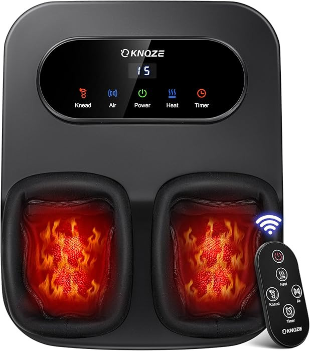 KNQZE Foot Massager with Heat and Remote, Shiatsu Deep Kneading Feet Massager for Plantar Fasciit... | Amazon (US)