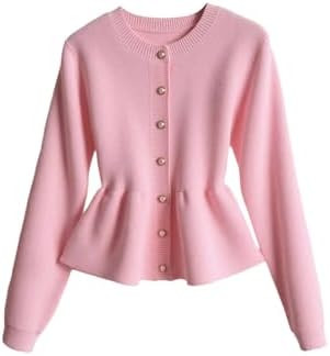 Verdusa Women's Old Money Clothes Button Up Cardigan Sweaters Cinched Waist Outerwear Formal Outf... | Amazon (US)