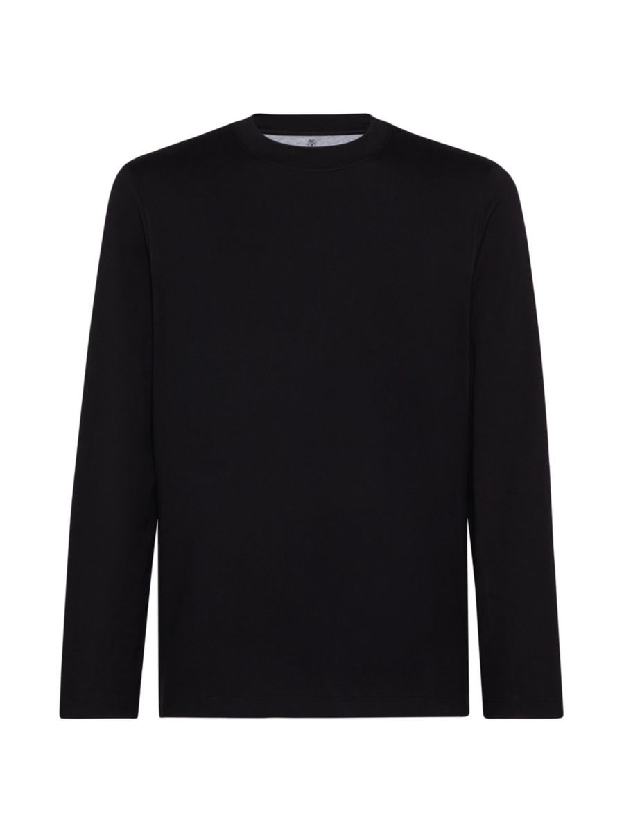 Cotton Jersey Long Sleeve Crew Neck T-Shirt | Saks Fifth Avenue