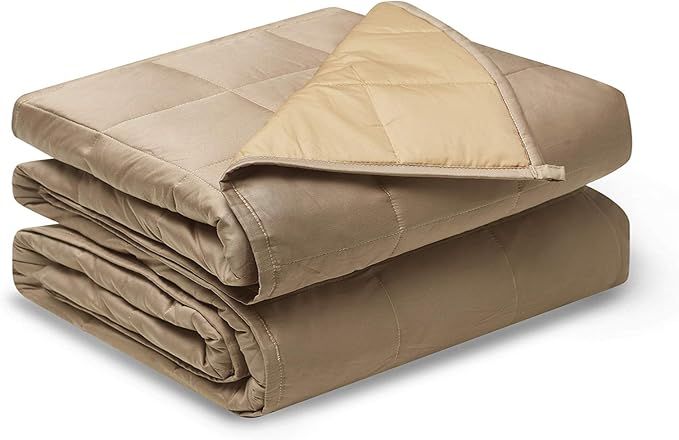 YnM Weighted Blanket — Organic Long Stapled Cotton Material with Premium Glass Beads (Bronze/Kh... | Amazon (US)