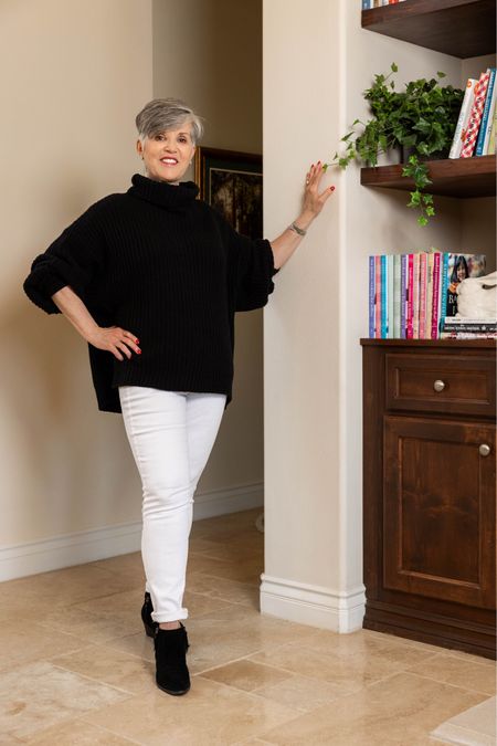 This is for you if you LOVE to go out for winter brunch but don’t always know what to wear to look classy and cozy while there!  Here’s an easy winter outfit! Take this oversized chunky black sweater and pop it in over white skinny jeans.  Finish the look with black booties and a bag. This matching the color of your top and feet is called bookending and it really makes you look pulled together.  If it’s cold 🥶 by you, add a winter wool coat 🧥 over your shoulders once you’re at your restaurant! I’ve linked all these items (or similar ones if mine are sold out)on my stories and in LTK.

#winterfashion #winterstyles #styleblogger #styleblogger #styletips #grwm #styleagram #getreadywithme 
#winteroutfits 
#winterbrunchoutfits
#winterfashion #winterstyles #styleblogger #styleblogger #styletips #grwm #styleagram #getreadywithme #jcrewfactory 
#styleaddict
#outfitstyle #outfitshare
#outfitshot #stylefashion #stylebook #stylebible 

#LTKitbag #LTKSeasonal #LTKfindsunder50