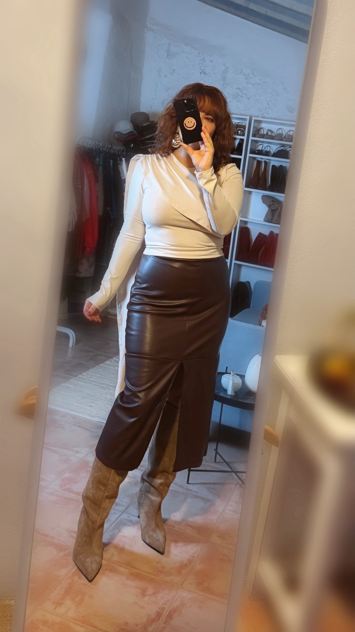 Falda lápiz marrón 