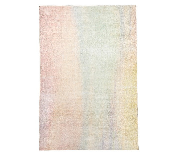 Watercolor Rainbow Printed Rug | Pottery Barn Kids