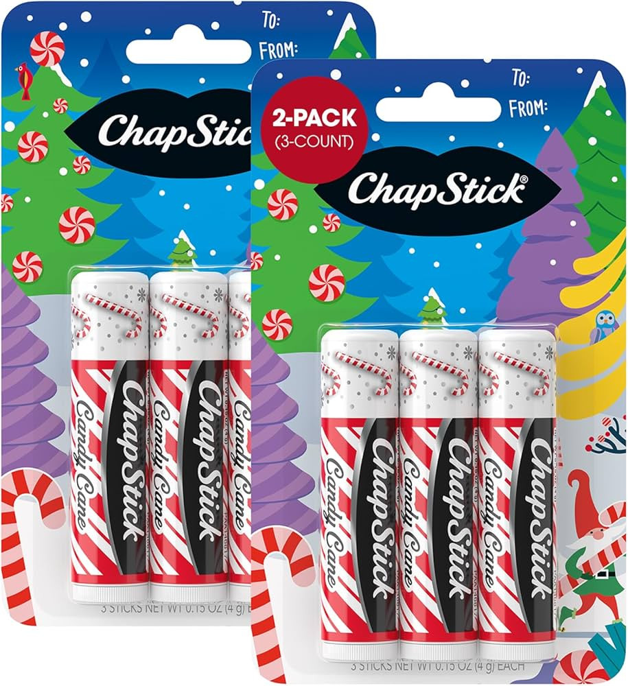 ChapStick Lip Balm, Candy Cane, 6-Count – Fresh & Minty Lip Moisturizer, Stocking Stuffer, 0.15... | Amazon (US)