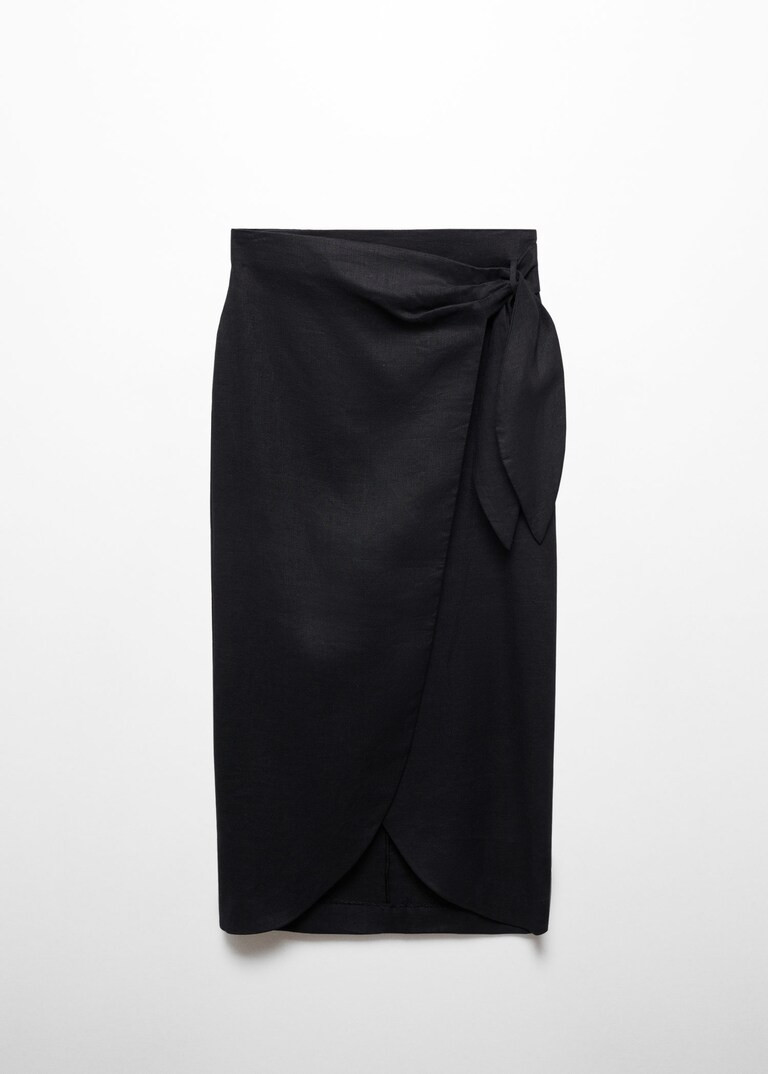 Bow linen skirt -  Women | Mango USA | MANGO (US)