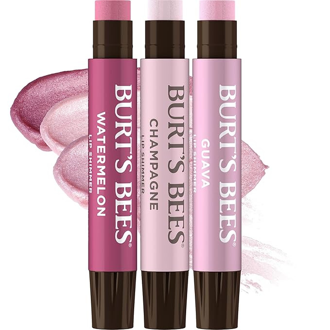 Burt's Bees Lip Shimmer Pink Collection for Valentine's Day Gifts, Tinted Lip Balm Stick, Moistur... | Amazon (US)