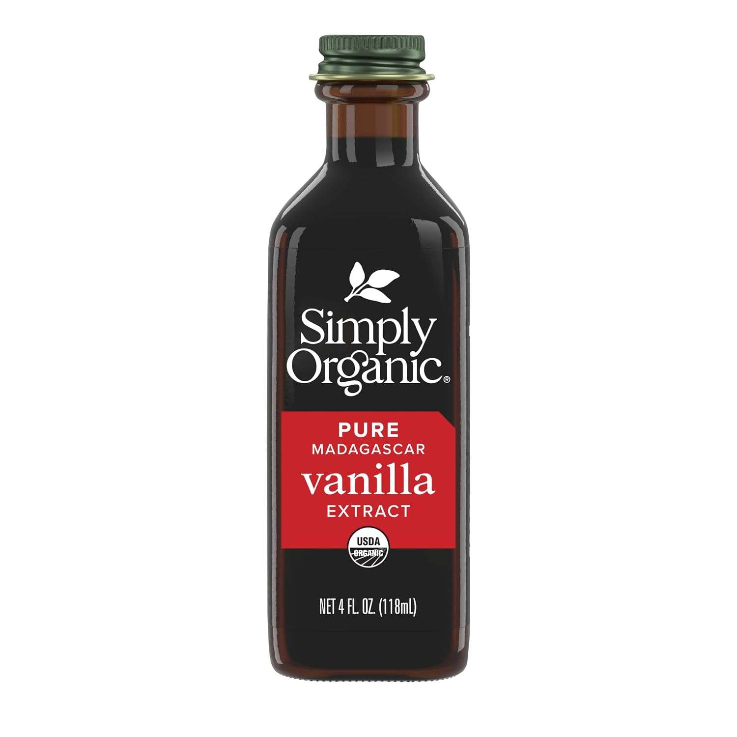 Simply Organic Pure Madagascar Vanilla Extract, 4-Ounce Glass Jar, Certified Organic, Gluten-Free, Sugar-Free Flavor For Smoothies | Amazon (US)