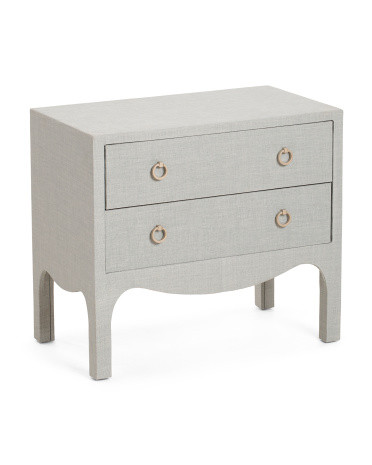 27x23.5 Linen Wrapped 2 Drawer Side Table | Furniture & Lighting | Marshalls | Marshalls