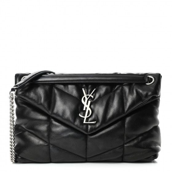 SAINT LAURENT

Lambskin Quilted Small Loulou Puffer Monogram Chain Satchel Black | Fashionphile