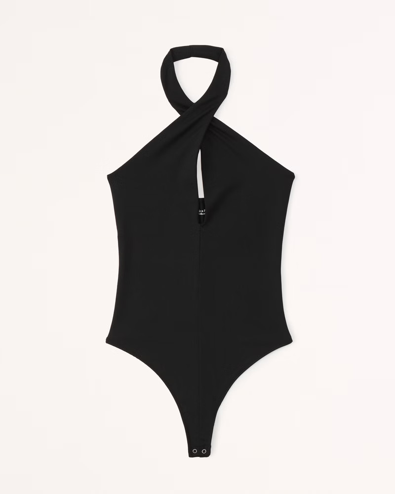 Double-Layered Seamless Fabric Halter Cutout Bodysuit | Abercrombie & Fitch (US)
