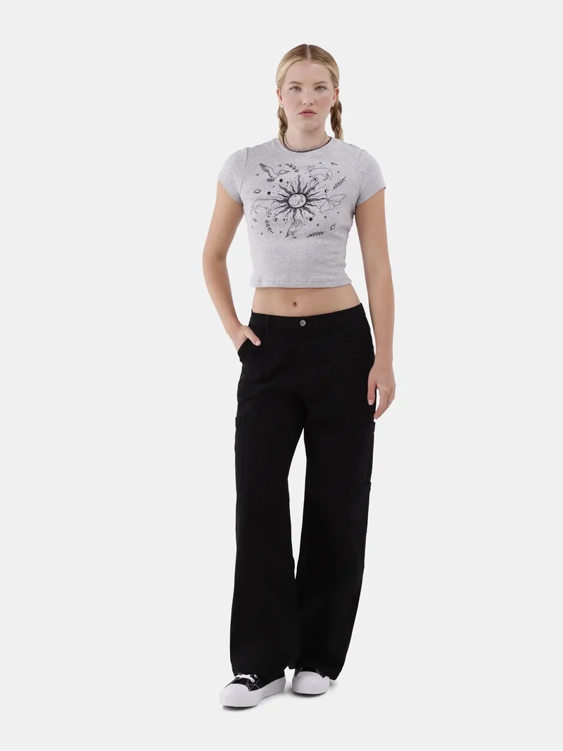 No Boundaries Wide Leg Cargo Pants, 31.5'' Inseam, Women's and Women's Plus | Walmart (US)