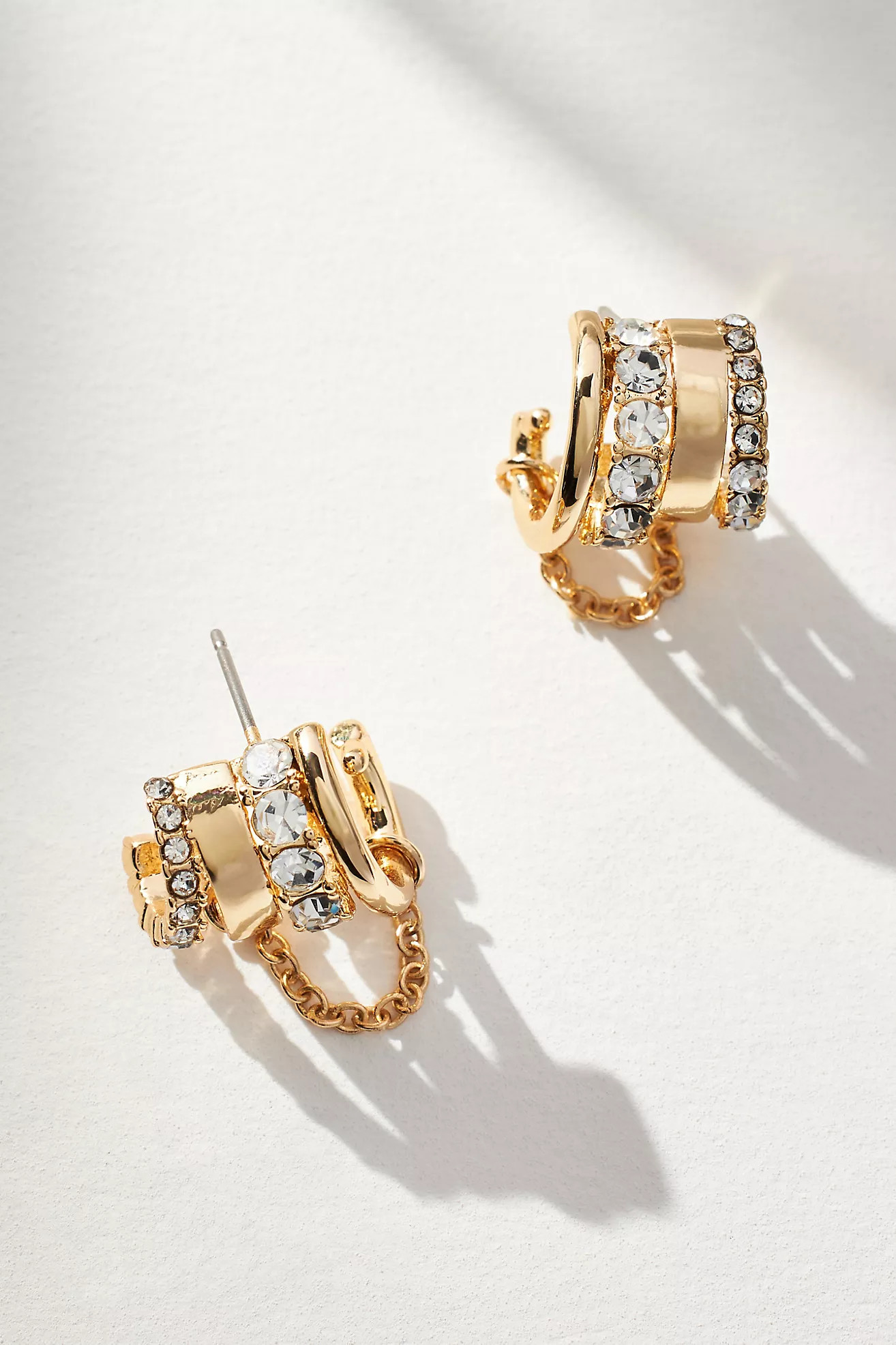 Layered Crystal Huggie Hoop Earrings | Anthropologie (US)