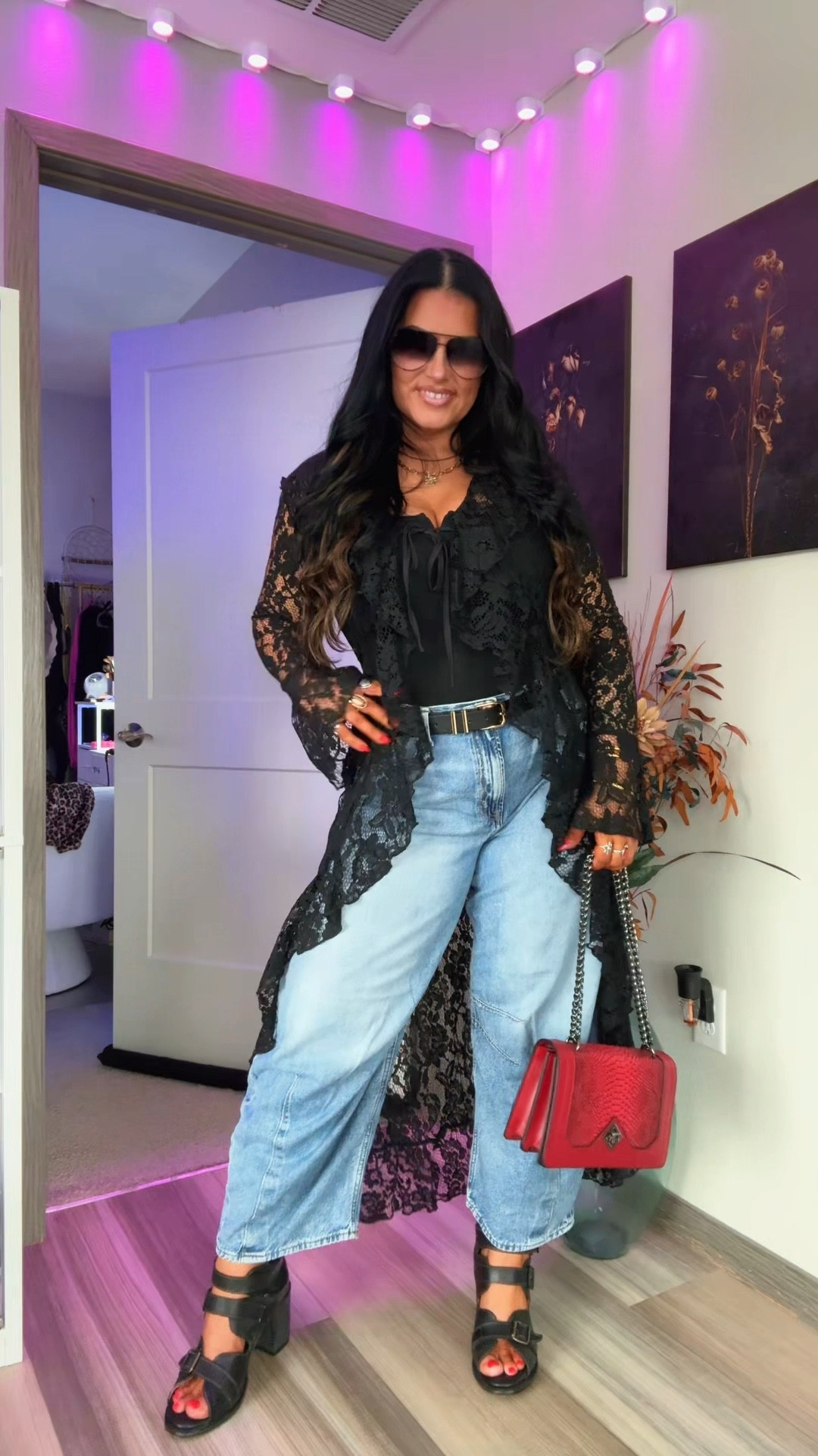 Jeans are true to fit. Bodysuit I’m wearing an XL. Duster I’m wearing L/XL I’m 5’6 215lbs 

#LTKMidsize