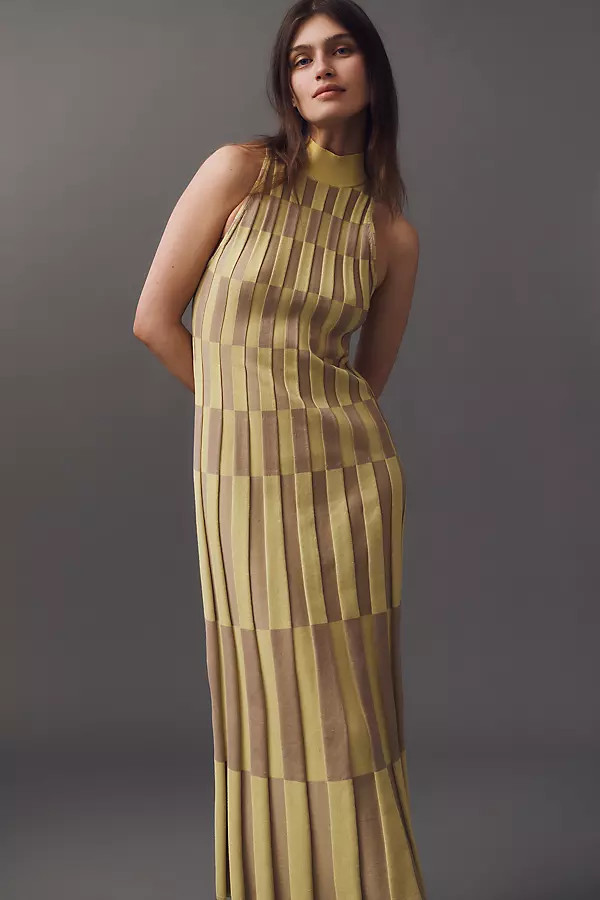 By Anthropologie Sleeveless Mock-Neck Sweater Column Midi Dress | Anthropologie (US)