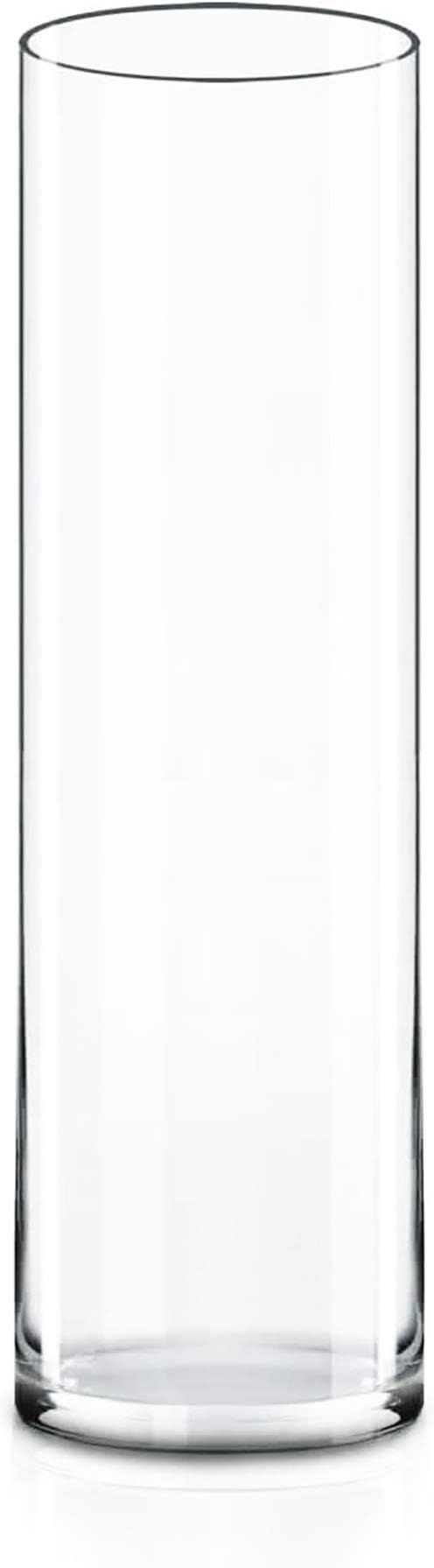 CYS Excel Clear Glass Cylinder Vase (H:16" D:4") | Multiple Size Choices Glass Flower Vase Center... | Amazon (US)