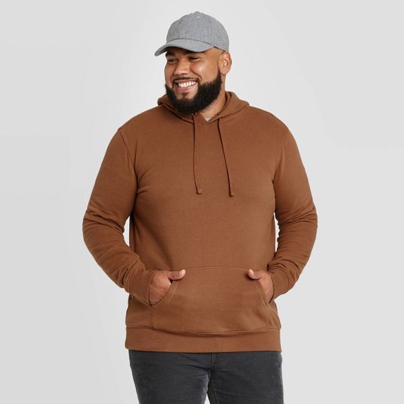 Men's Big & Tall Regular Fit Fleece Pullover Hoodie Sweatshirt - Goodfellow & Co™ Brown | Target