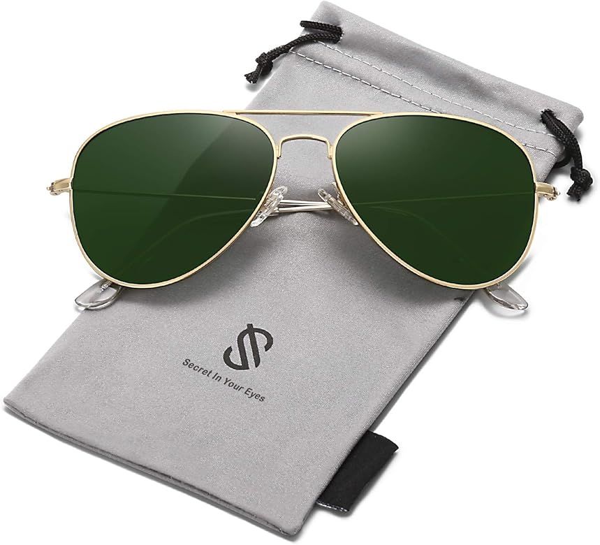 Classic Aviator Polarized Sunglasses for Men Women Vintage Retro Style SJ1054 | Amazon (US)