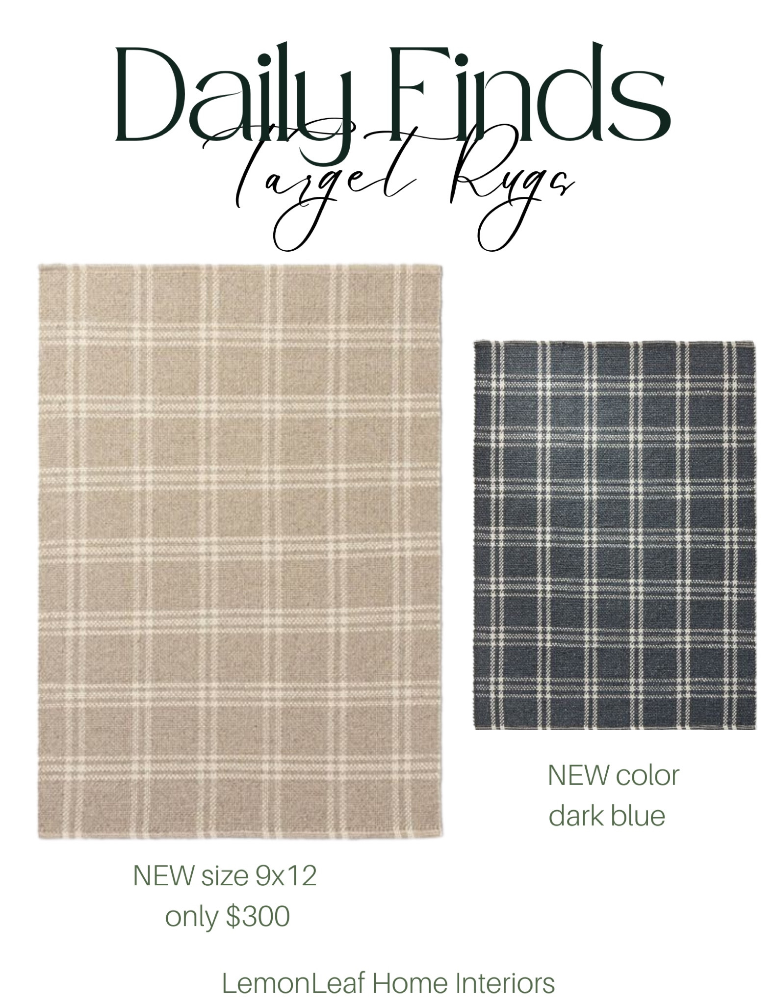 My favorite checked rug in a new 9x12 size and a new dark blue color. 
Target finds
Affordable rugs
Area rugs
Large area rugs



#LTKunder100 #LTKhome #LTKstyletip