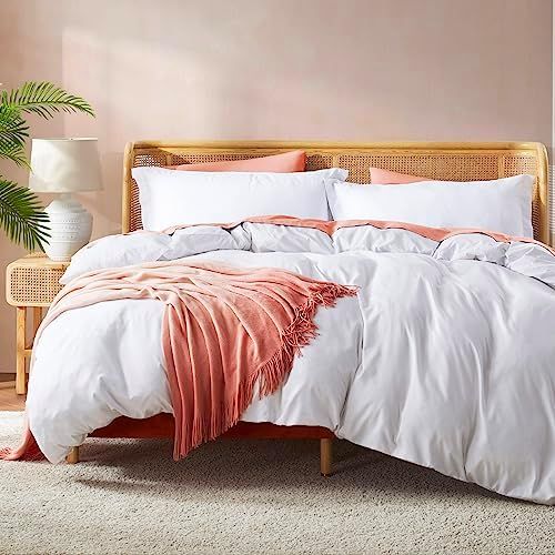 Nestl White Duvet Cover King Size - Soft Double Brushed King Duvet Cover Set, 3 Piece, with Butto... | Amazon (US)